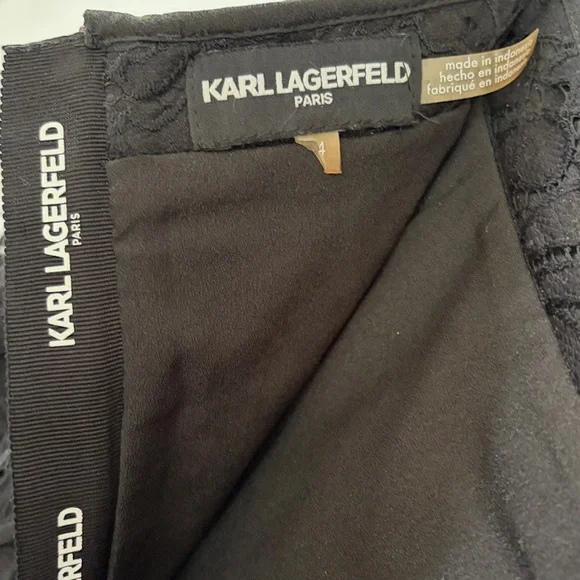 Karl Lagerfeld Black Lace Overlay Skirt - Picture 3 of 8